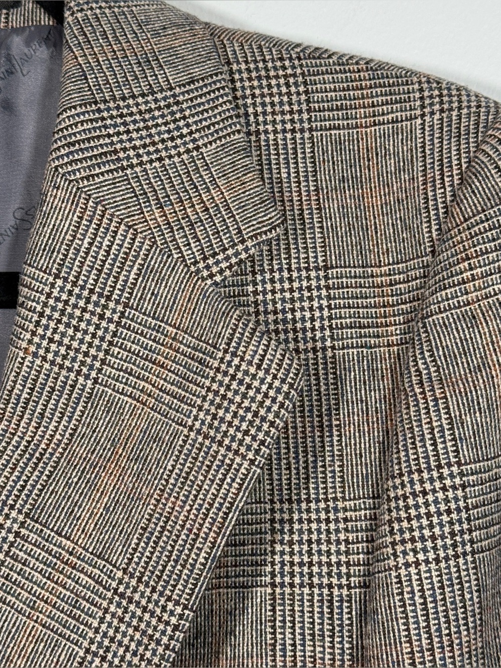 Vintage YSL Yves Saint Laurent Wool Glen Plaid Boyfriend Blazer Made France S/M - Picture 5 of 10